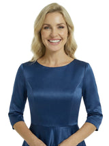 Elegant Scoop 3/4 Sleeves A-Line Tea-Length Mother Of The Bride Dress