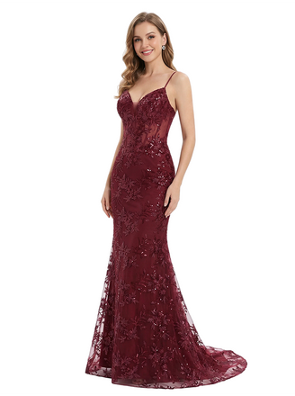 Sexy Lace Mermaid Long Party Prom Dresses For Graduation