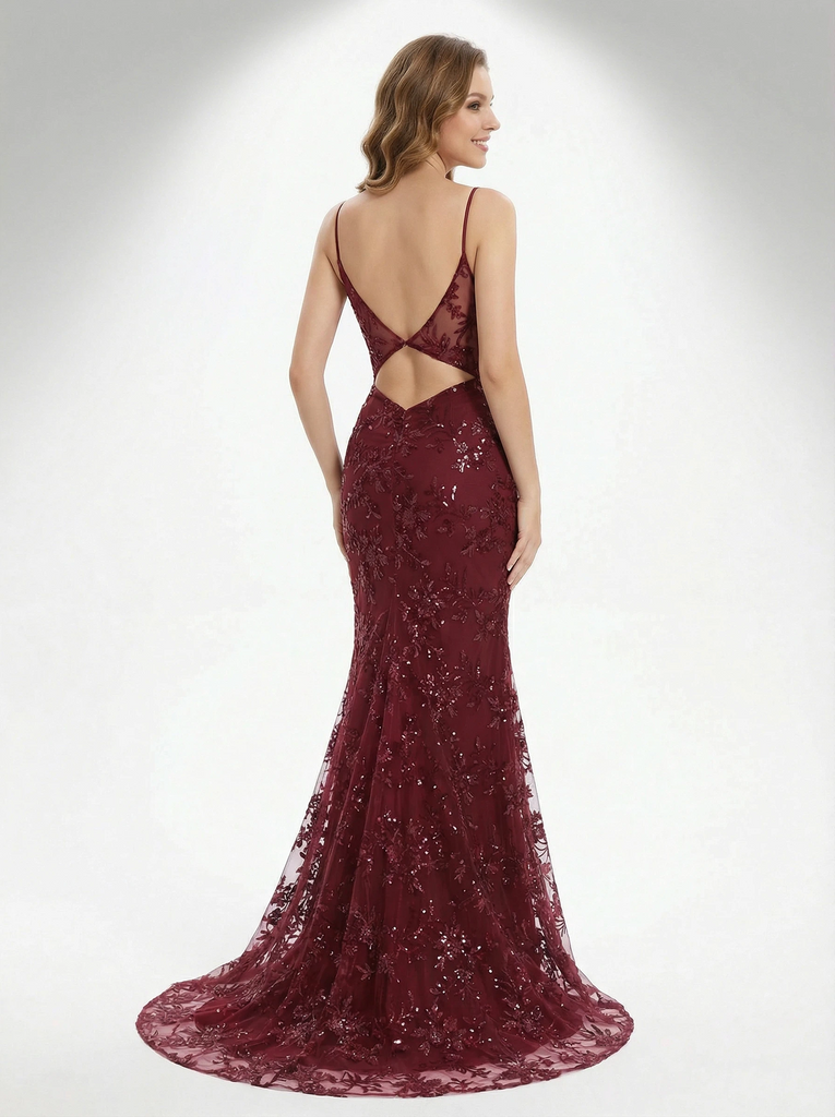 Sexy Lace Mermaid Long Party Prom Dresses For Graduation