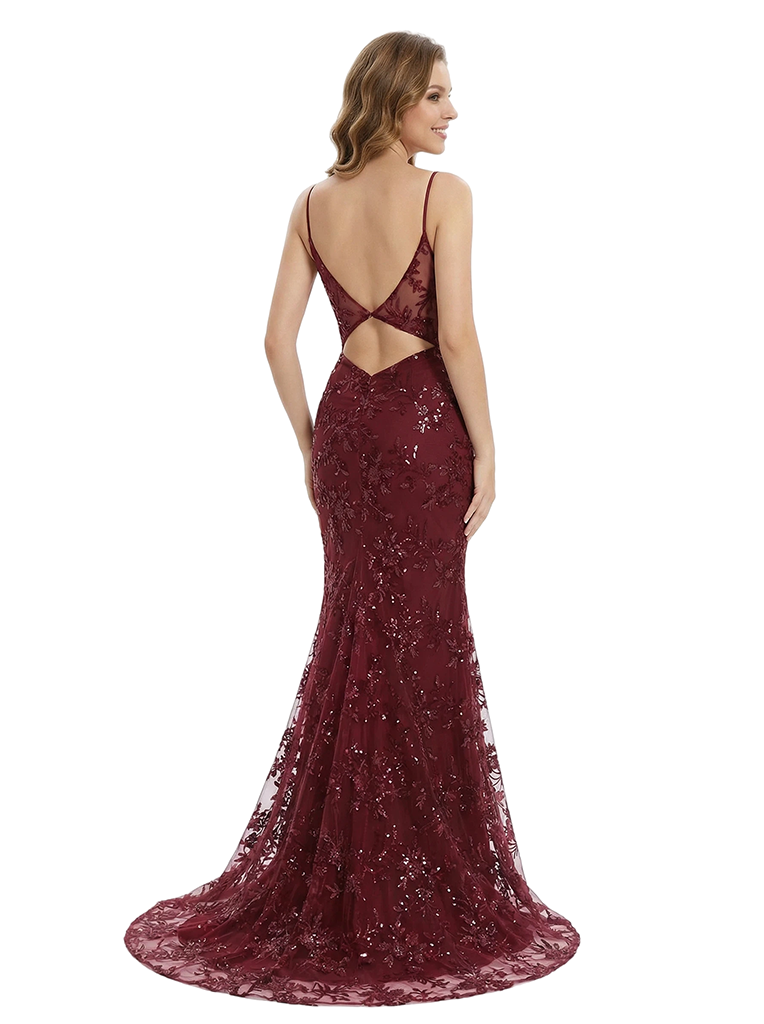 Sexy Lace Mermaid Long Party Prom Dresses For Graduation