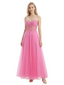 ChicSew Strapless Lace Corset A-Line Prom Gown Tulle Lace Up Back Maxi Dresses