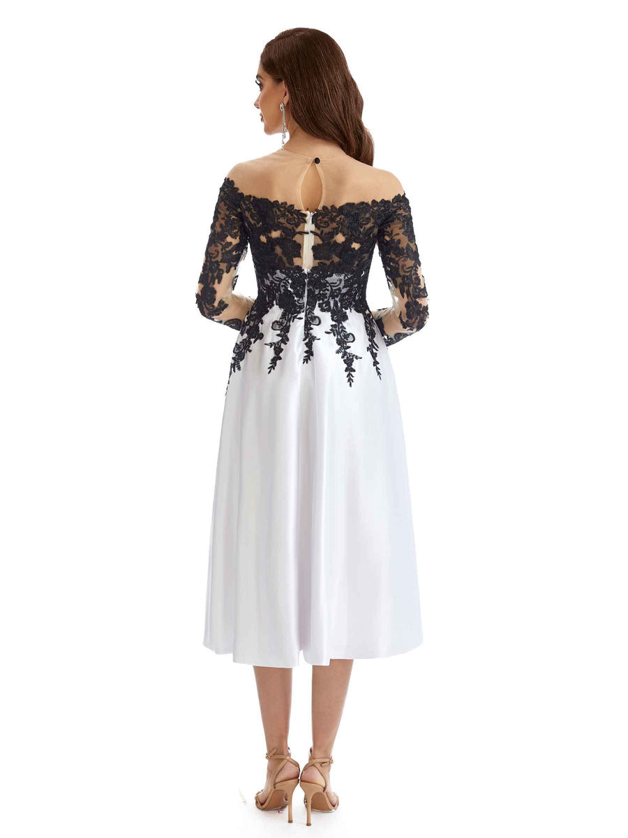 Elegant Long Sleeves Off The Shoulder Short Mother Of the Bride Dresses