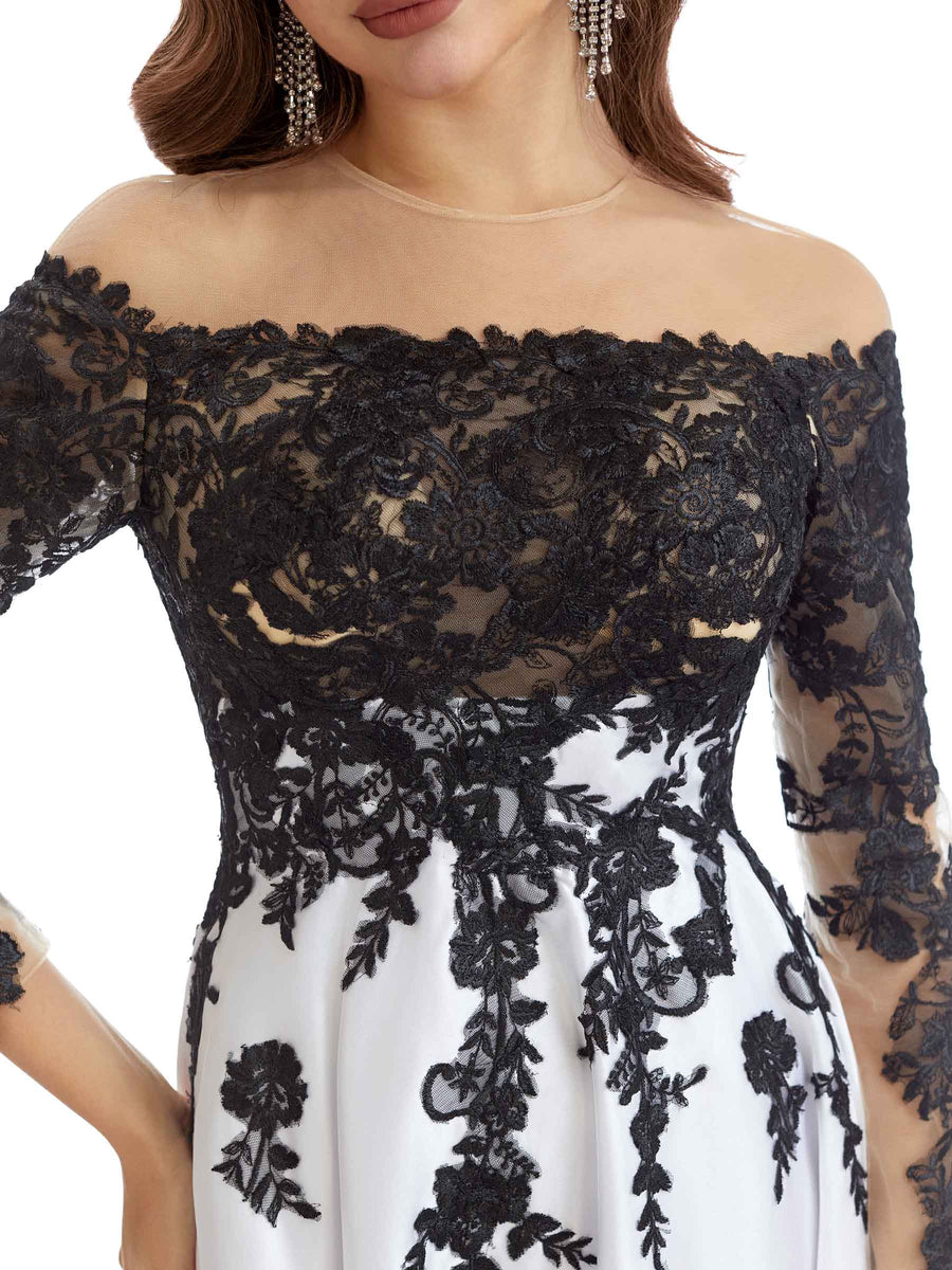 Elegant Long Sleeves Off The Shoulder Short Mother Of the Bride Dresses