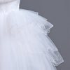 Elegant Long Flower Girls Dress Satin Tulle Princess Gown for Wedding Kids Tutu Dress