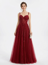 Elegant Lace Beaded Strapless A-line Long Party Prom Dresses