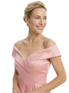 Elegant Off Shoulder Sleeveless Mother of The Bride Dress Satin A-Line High-Low Gown