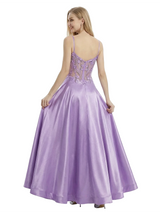 ChicSew Modern Spaghetti Straps Satin Lace See Through A-Line Evening Prom Dresses