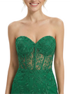 ChicSew Elegant Lace Applique Sweetheart Strapless Corset Mermaid Long Prom Gowns