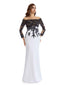 Elegant Soft Satin 3/4 Sleeves Round-Neck Floor Length Mother of The Bride Dresses