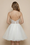 Cute Spaghetti Straps V-Neck Sequin Boning Short Wedding Dresses Online