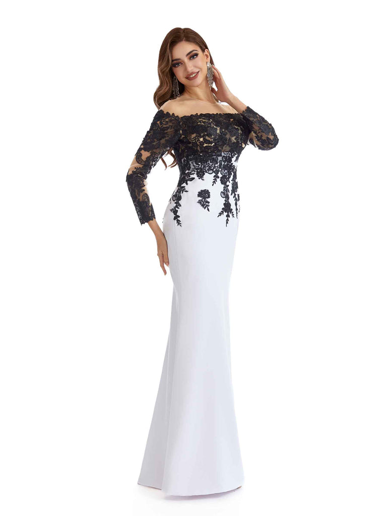 Elegant Soft Satin 3/4 Sleeves Round-Neck Floor Length Mother of The Bride Dresses