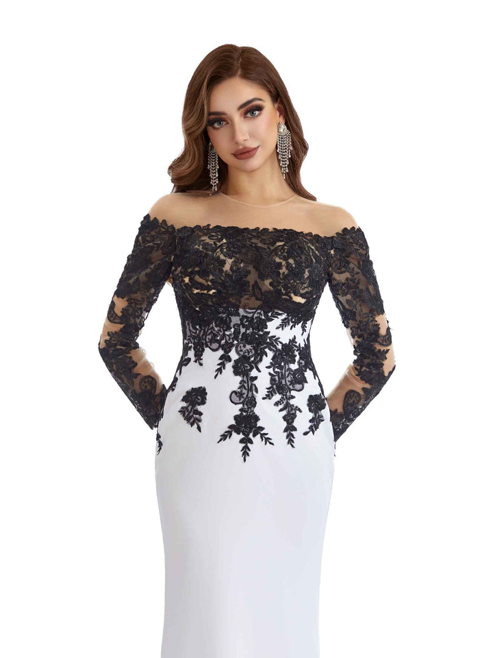 Elegant Long Sleeves Off The Shoulder Mother of The Bride Dresses Online