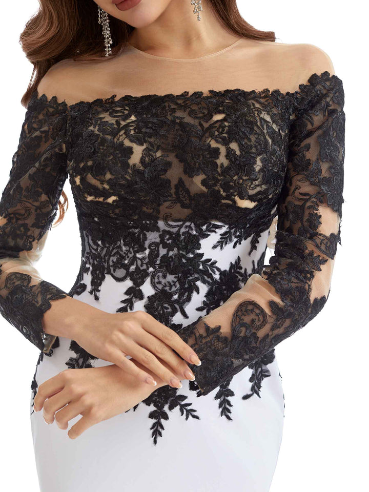 Elegant Long Sleeves Off The Shoulder Mother of The Bride Dresses Online