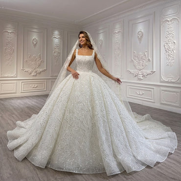 ChicSew Luxurious Square Neck A-Line Ball Gown Wedding Dress