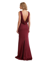 Sexy Jewel Sleeveless Side Slit Mermaid Jersey Long Formal Dresses For Women