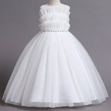 Elegant Cupcake Flower Girls Dress Tulle Princess Gown for Wedding Kids