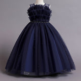 Elegant Cupcake Flower Girls Dress Tulle Princess Gown for Wedding Kids