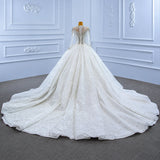 ChicSew Luxurious Illusion High Neck A-Line Ball Gown Wedding Dress