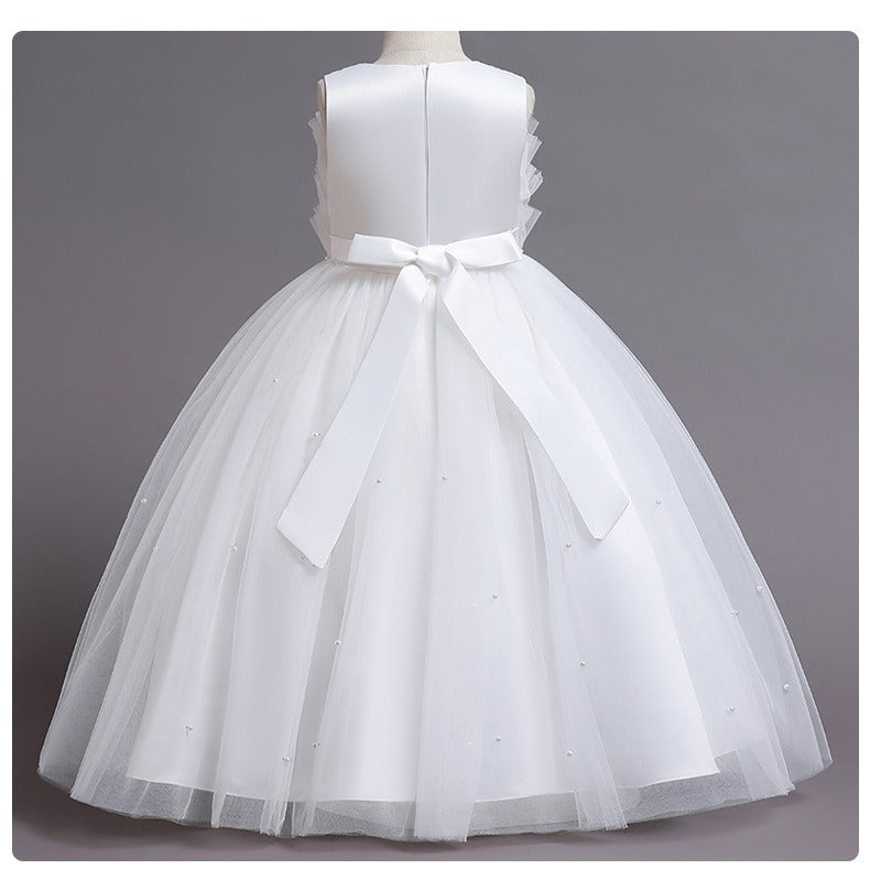 Elegant Cupcake Flower Girls Dress Tulle Princess Gown for Wedding Kids