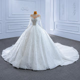 ChicSew Luxurious Illusion High Neck A-Line Ball Gown Wedding Dress