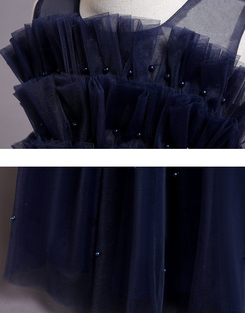 Elegant Cupcake Flower Girls Dress Tulle Princess Gown for Wedding Kids