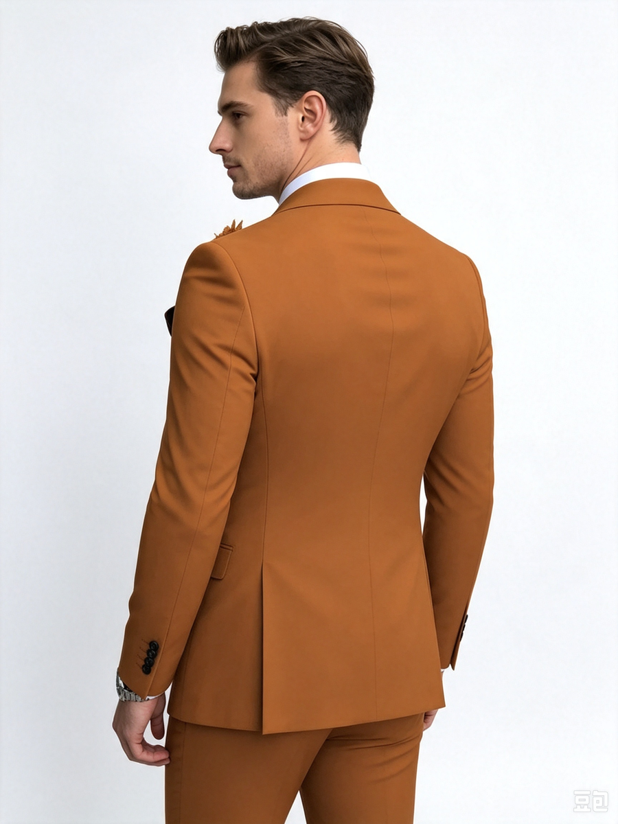 Classic 1 Piece Brown Men's Suit with Regular Fit and Sophisticated Peak Lapel
