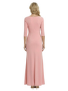 Chicsew Pretty Mother of The Groom Dress Scoop 3/4 Sleeve Maxi Sheath Crepe Timeless Simple Formal Evening Dress