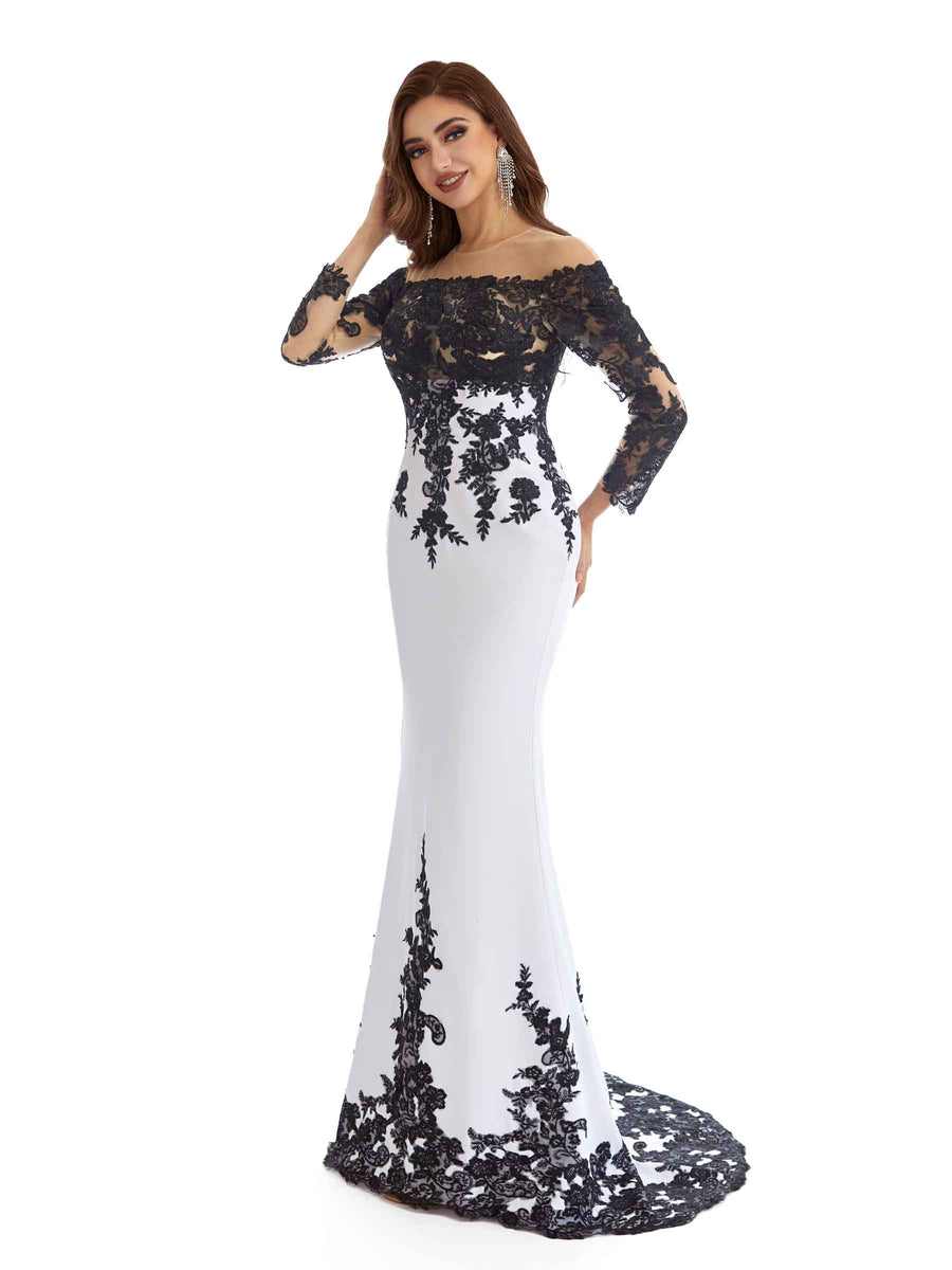 Long Sleeves Mermaid Sexy Lace Beaded Mother Of The Bride Dresses