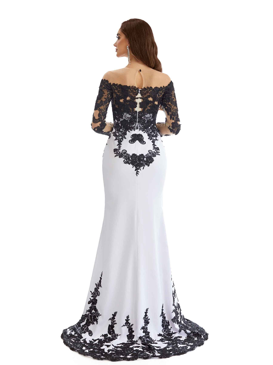 Long Sleeves Mermaid Sexy Lace Beaded Mother Of The Bride Dresses