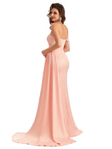 Sexy One Shoulder Side Slit Mermaid Soft Satin Long Women Bridesmaid Dresses Online