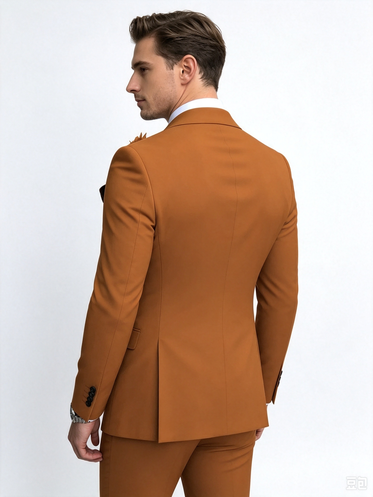 Classic 2 Piece Brown Men's Suit with Regular Fit and Sophisticated Peak Lapel