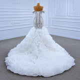 ChicSew Sparkly Mermaid Ball Gown Wedding Dress With Rhinestone