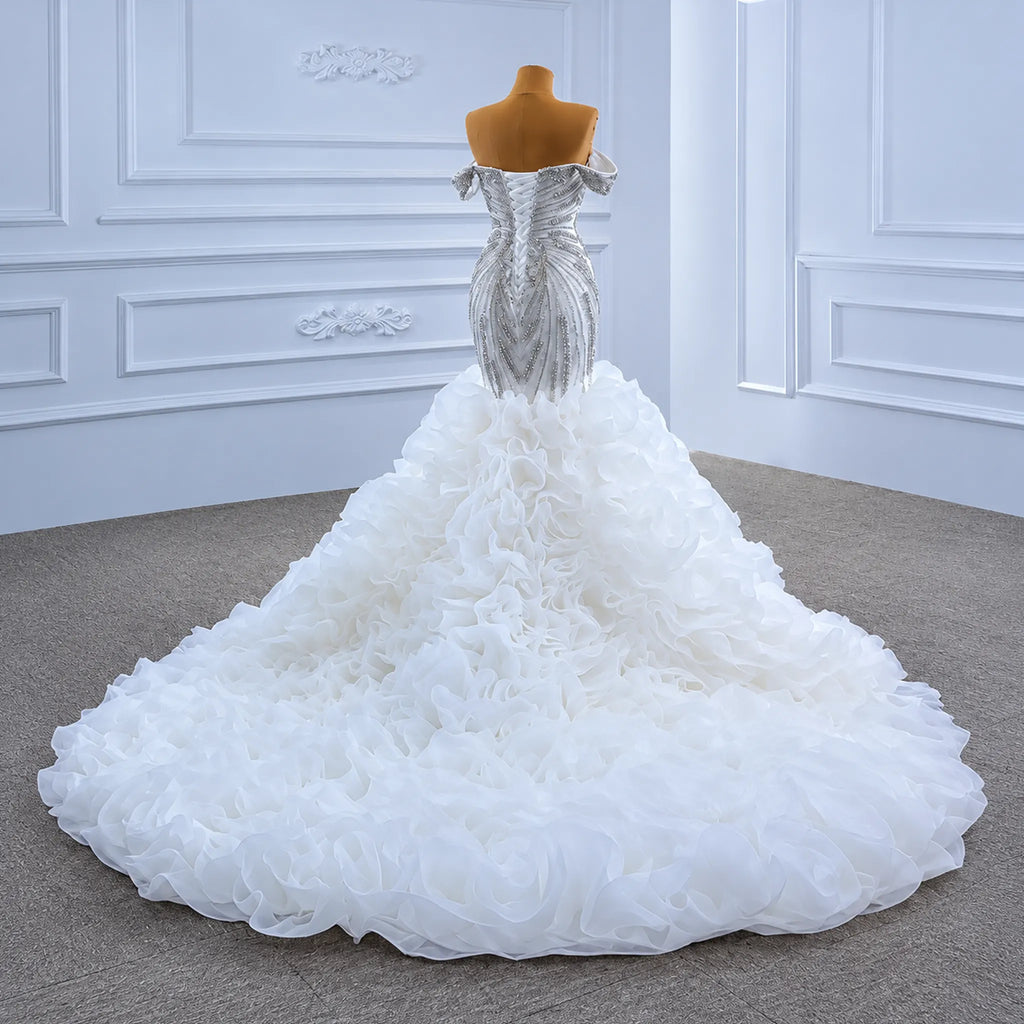 ChicSew Sparkly Mermaid Ball Gown Wedding Dress With Rhinestone
