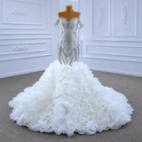 ChicSew Sparkly Mermaid Ball Gown Wedding Dress With Rhinestone