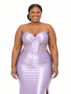 ChicSew Sweetheart Mermaid Side Slit Boning Satin Long Bridesmaid Dresses