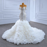 ChicSew Sparkly Mermaid Ball Gown Wedding Dress With Rhinestone