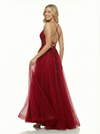 Beautiful V-Neck Prom Dress Sleeveless  Lace Tulle A-Line Formal Party Gown