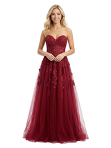 Classy Sweetheart Cut Out Lace Prom Dress Sleeveless A-Line Tulle Formal Party Gown