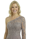 Chicsew Stunning One Shoulder Lace Sleeve A-Line Chiffon Mother Of The Bride Gowns
