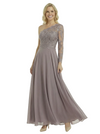 Chicsew Stunning One Shoulder Lace Sleeve A-Line Chiffon Mother Of The Bride Gowns