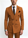Classic 1 Piece Brown Men's Suit with Regular Fit and Sophisticated Peak Lapel