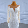 ChicSew Sparkly Illusion Long Sleeves Beaded Ball Gown Wedding Dress