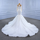ChicSew Sparkly Illusion Long Sleeves Beaded Ball Gown Wedding Dress