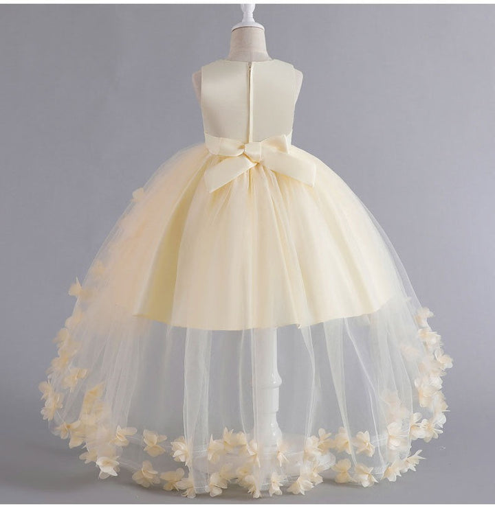 Elegant Luxury Tulle Flower Girls Dress Cupcake Princess Gown for Wedding Tutu Dress