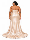 ChicSew Sexy Spaghetti Straps Side Slit Mermaid Soft Satin Maxi Long Bridesmaid Dresses