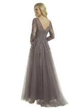 Fancy V-Neck A-Line Long Sleeves Lace Mother Of The Bride Dress
