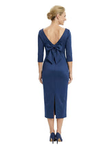 Beautiful 3/4 Sleeves Tea-Length Sheath Mother Of The Bride Dress