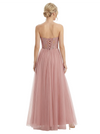 ChicSew Elegant Strapless Sweetheart Prom Dress Lace Applique Tulle A-Line Silhouette Floor Length Formal Evening Gown