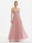 Graceful Lace Applique Strapless Tulle Ball Gown Classy Sweetheart Neck Formal Gown