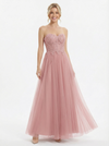 Stunning Corset Bodice Floral Tulle Ball Gown Unique Strapless Long Occasion Dress